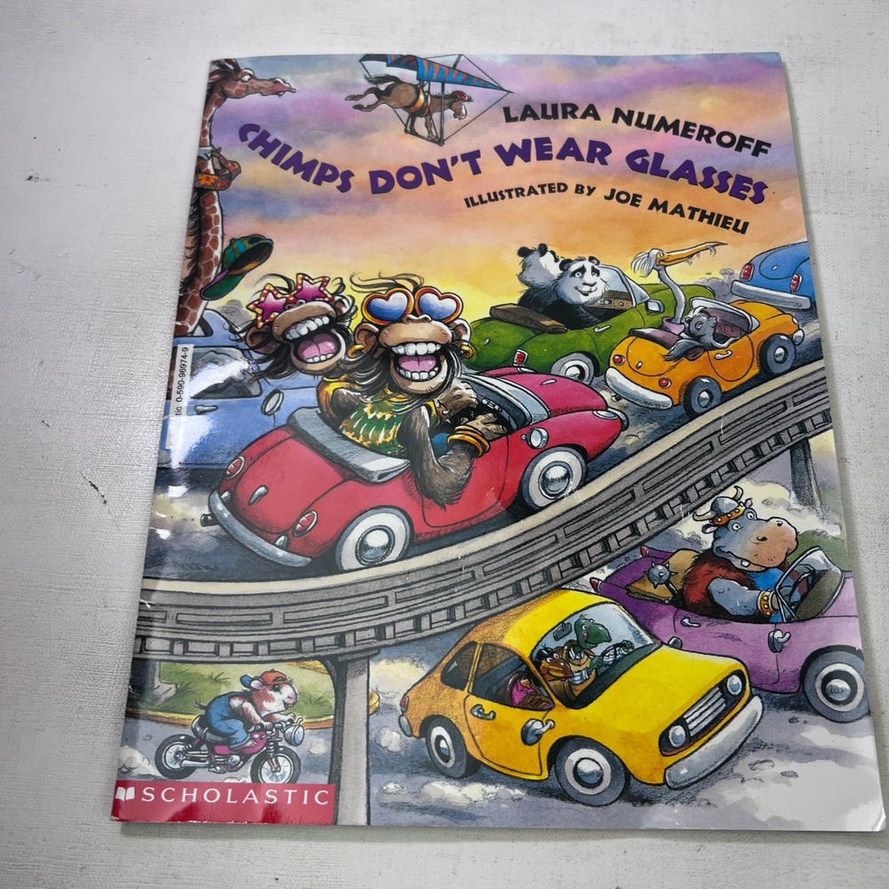 Chimps Don't Wear Glasses Laura Numeroff Scholastic Book & Cassette Tape 1997 - Picture 4 of 6